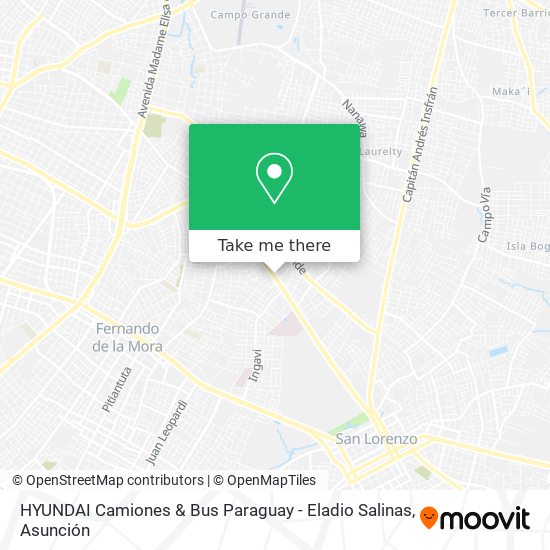 Mapa de HYUNDAI Camiones & Bus Paraguay - Eladio Salinas