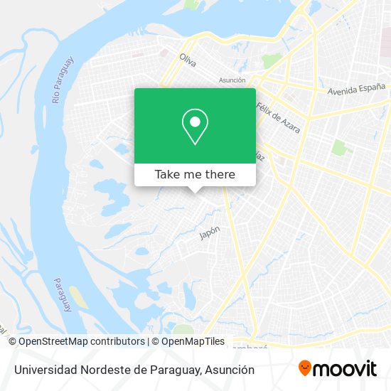 Universidad Nordeste de Paraguay map