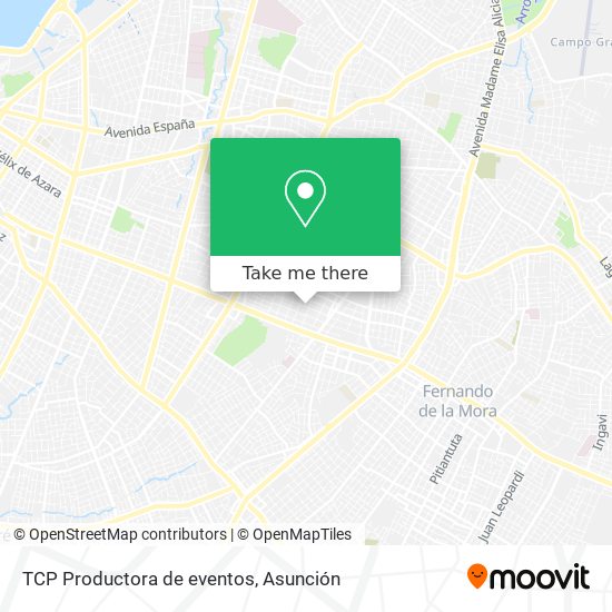 Mapa de TCP Productora de eventos