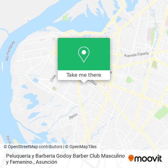 Mapa de Peluquería y Barbería Godoy Barber Club Masculino y Femenino.