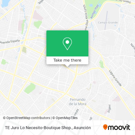 Mapa de TE Juro Lo Necesito-Boutique Shop.