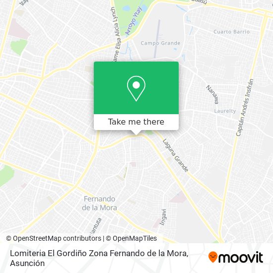 Mapa de Lomiteria El Gordiño Zona Fernando de la Mora