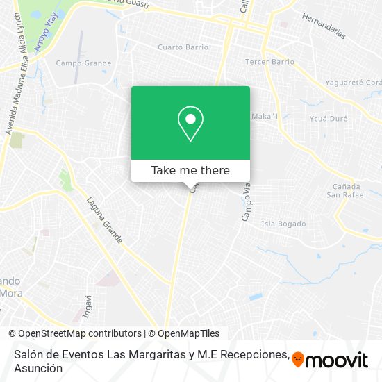 Mapa de Salón de Eventos Las Margaritas y M.E Recepciones