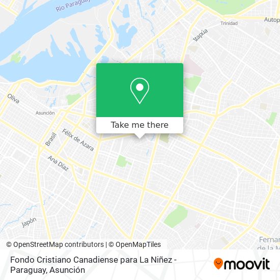 Mapa de Fondo Cristiano Canadiense para La Niñez - Paraguay