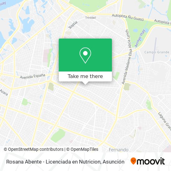Mapa de Rosana Abente - Licenciada en Nutricion