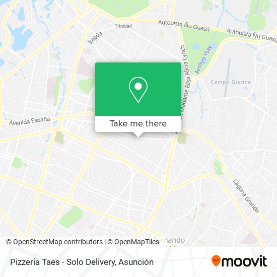 Mapa de Pizzeria Taes - Solo Delivery