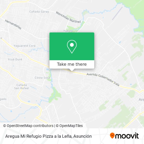 Aregua Mi Refugio Pizza a la Leña map