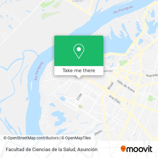 Facultad de Ciencias de la Salud map