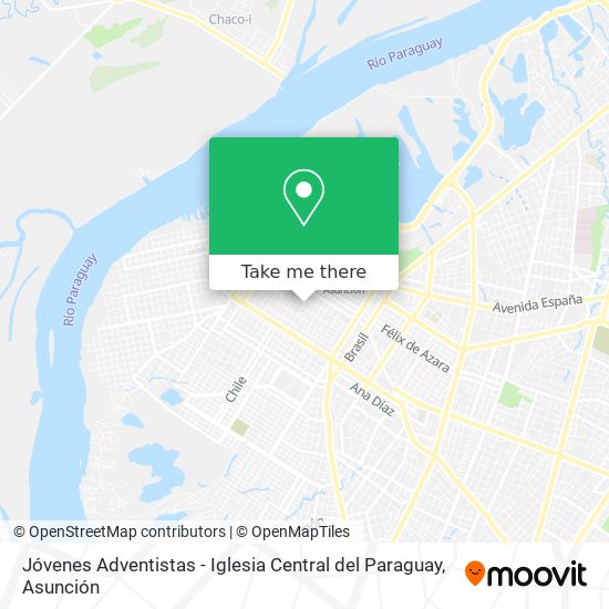 Mapa de Jóvenes Adventistas - Iglesia Central del Paraguay
