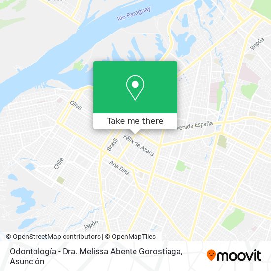 Odontología - Dra. Melissa Abente Gorostiaga map