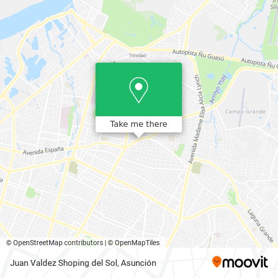 Juan Valdez Shoping del Sol map
