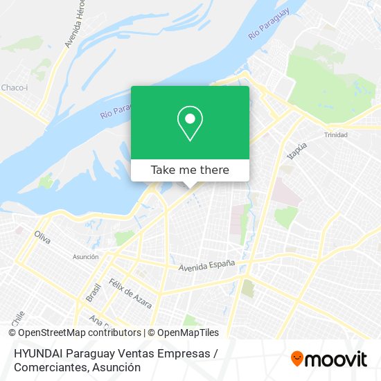HYUNDAI Paraguay Ventas Empresas / Comerciantes map