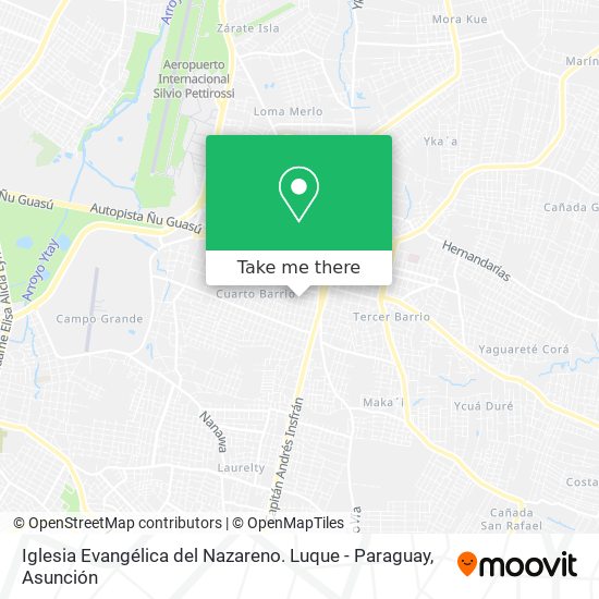 Mapa de Iglesia Evangélica del Nazareno. Luque - Paraguay