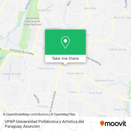 UPAP-Universidad Politécnica y Artística del Paraguay map