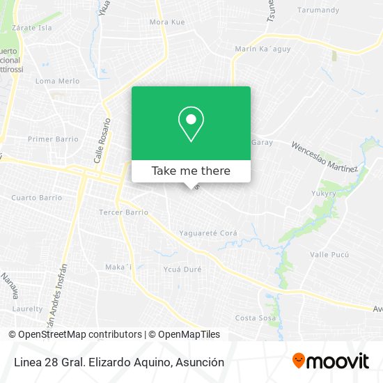 Linea 28 Gral. Elizardo Aquino map