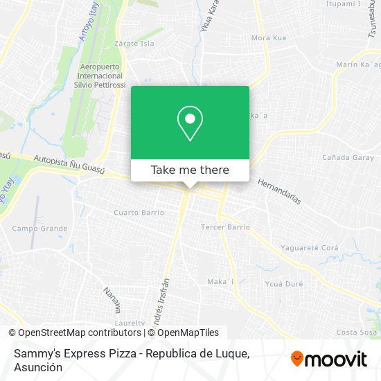 Sammy's Express Pizza - Republica de Luque map