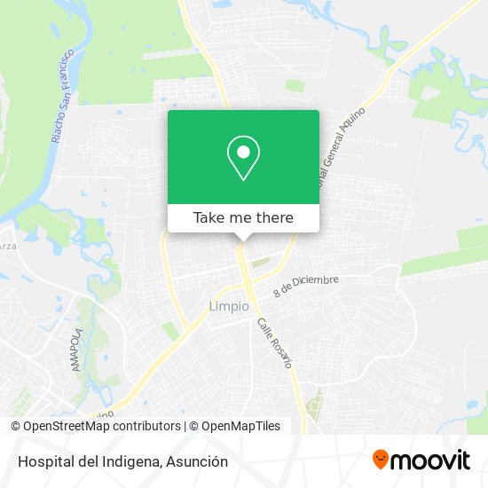 Mapa de Hospital del Indigena