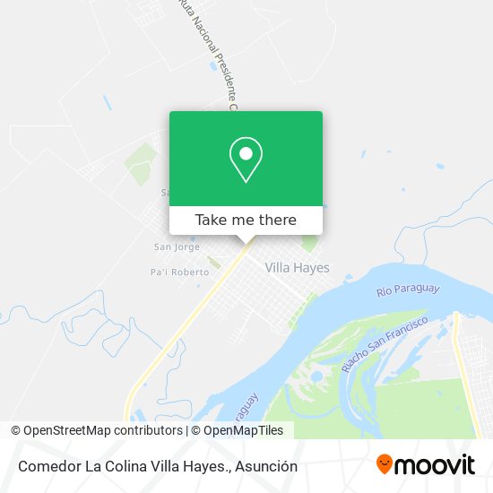 Mapa de Comedor La Colina Villa Hayes.