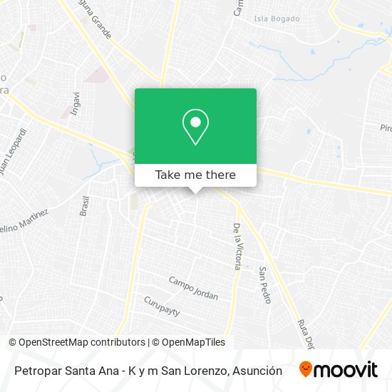 Petropar Santa Ana - K y m San Lorenzo map