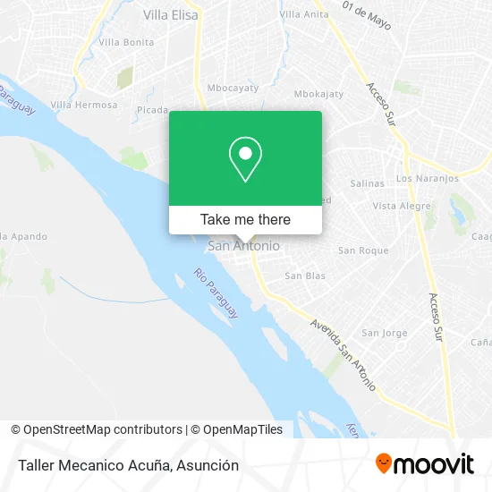 Mapa de Taller Mecanico Acuña