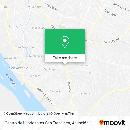Mapa de Centro de Lubricantes San Francisco