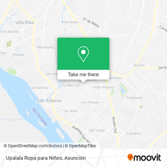 Upalala Ropa para Niños map