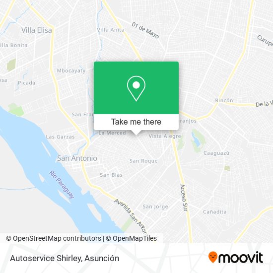 Autoservice Shirley map