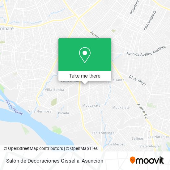 Mapa de Salón de Decoraciones Gissella