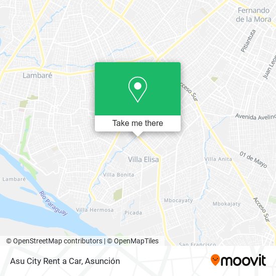 Asu City Rent a Car map