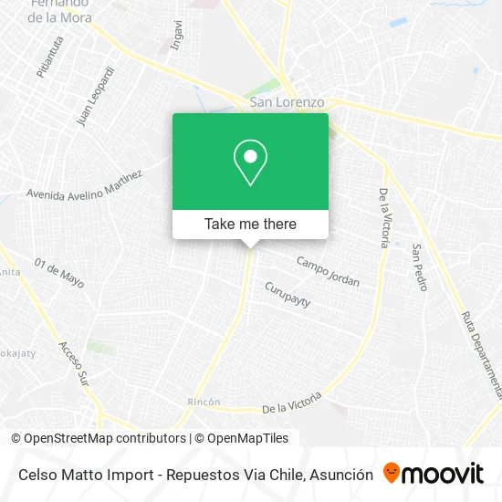 Celso Matto Import - Repuestos Via Chile map