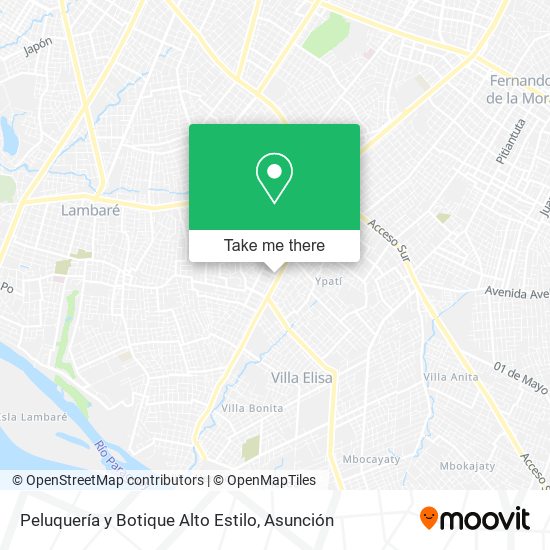 Mapa de Peluquería y Botique Alto Estilo
