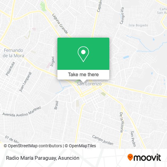 Mapa de Radio María Paraguay