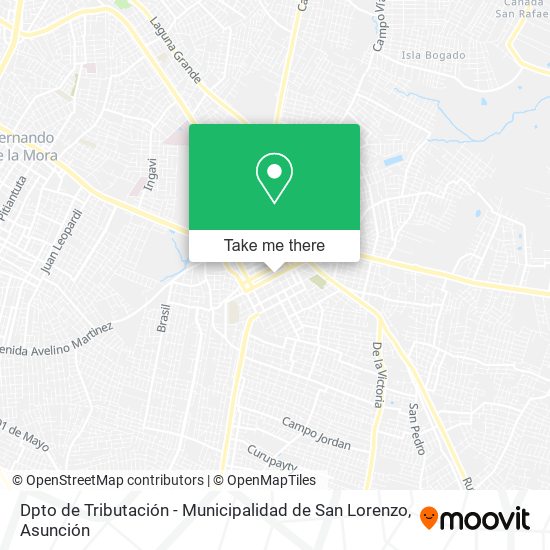Dpto de Tributación - Municipalidad de San Lorenzo map