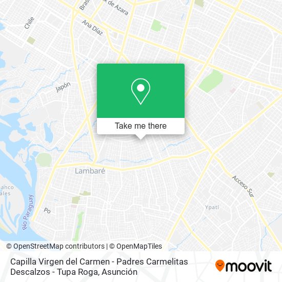 Mapa de Capilla Virgen del Carmen - Padres Carmelitas Descalzos - Tupa Roga