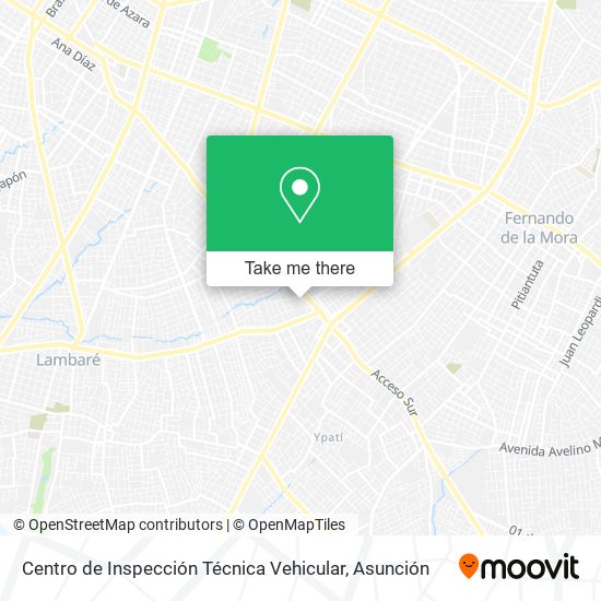 Mapa de Centro de Inspección Técnica Vehicular