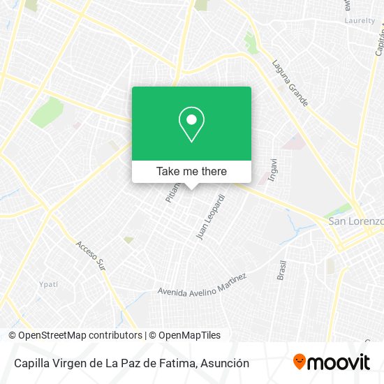 Mapa de Capilla Virgen de La Paz de Fatima