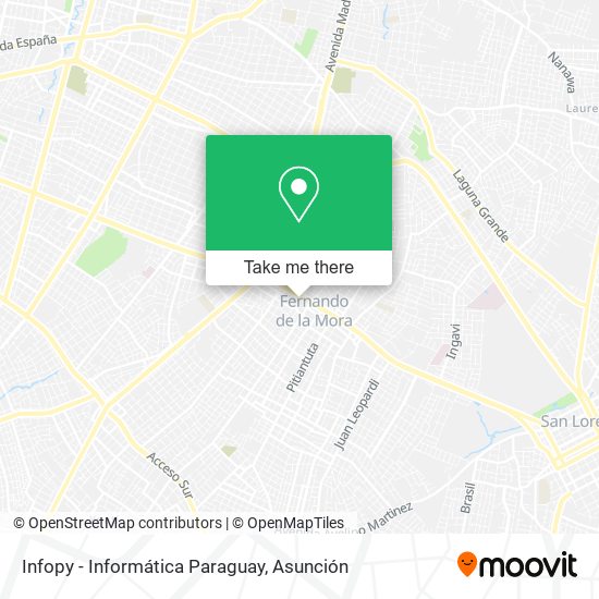 Mapa de Infopy - Informática Paraguay