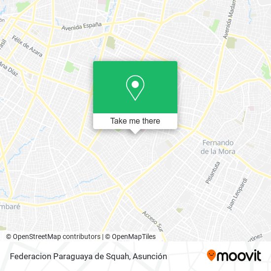 Mapa de Federacion Paraguaya de Squah