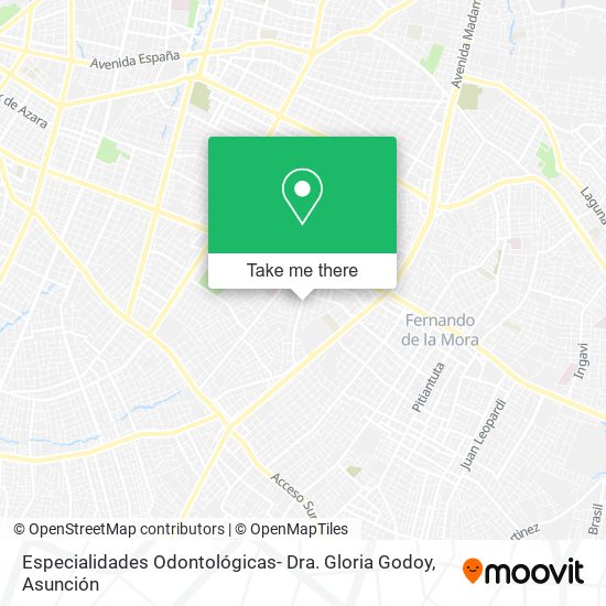 Especialidades Odontológicas- Dra. Gloria Godoy map