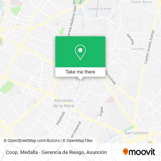 Coop. Medalla - Gerencia de Riesgo map