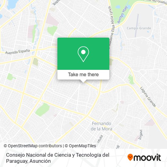 Consejo Nacional de Ciencia y Tecnología del Paraguay map