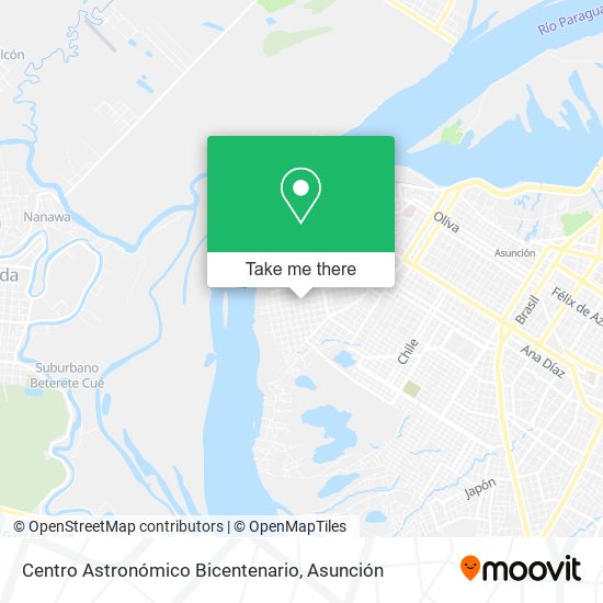 Mapa de Centro Astronómico Bicentenario
