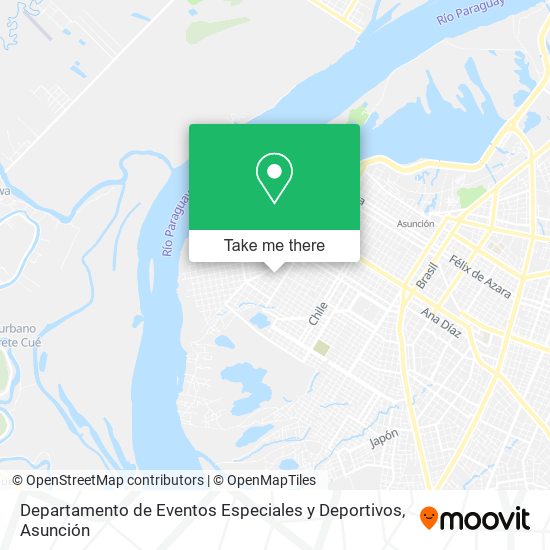 Mapa de Departamento de Eventos Especiales y Deportivos