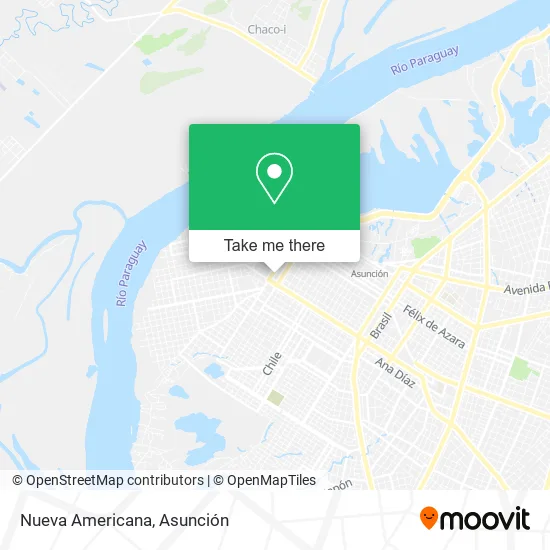 Nueva Americana map