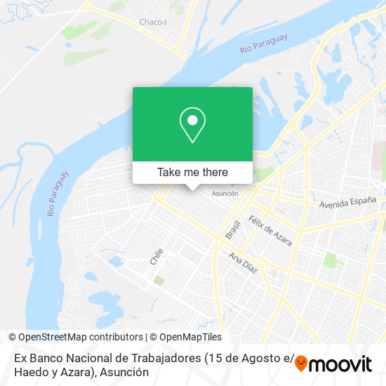 Mapa de Ex Banco Nacional de Trabajadores (15 de Agosto e/ Haedo y Azara)