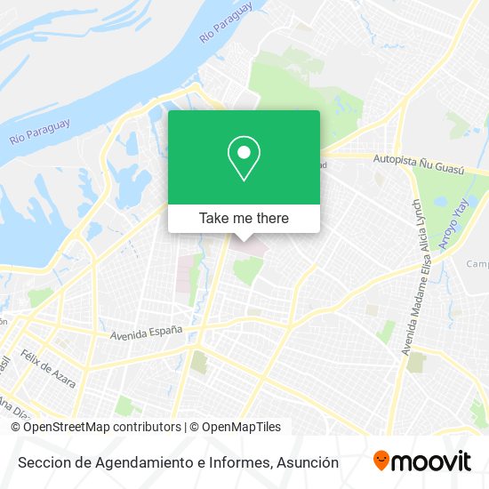 Mapa de Seccion de Agendamiento e Informes