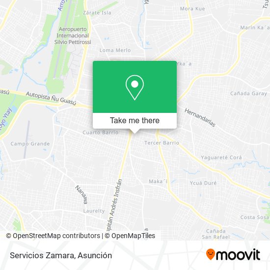 Servicios Zamara map