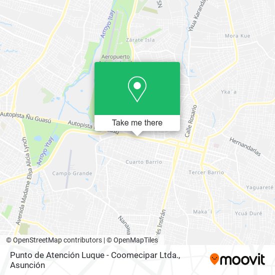 Punto de Atención Luque - Coomecipar Ltda. map