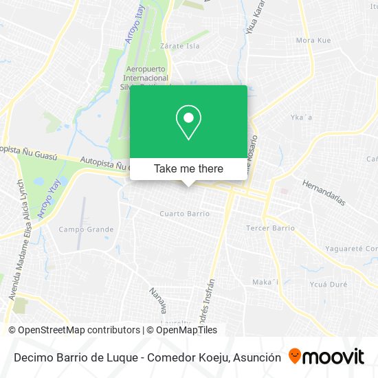 Decimo Barrio de Luque - Comedor Koeju map