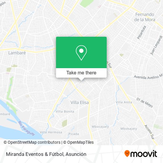 Miranda Eventos & Fútbol map